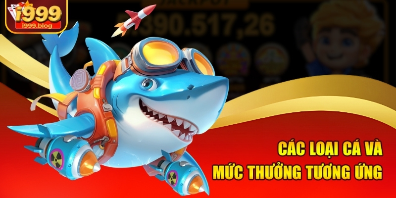 Các loại cá và mức thưởng tương ứng